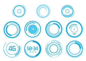 Blue vector elements on white background