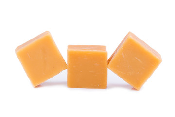 Tasty toffees on a white background.