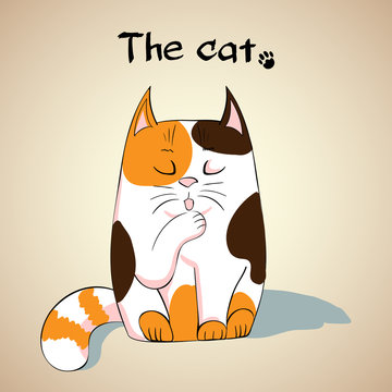 vector illustration of cut cat liling paw