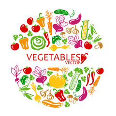 vegetables vector colored icons - 83235044