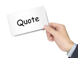 quote card in hand