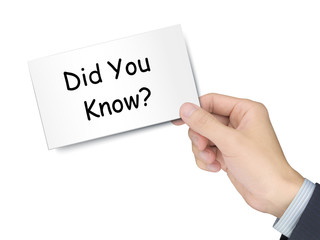 did you know card in hand