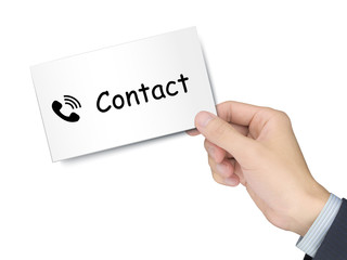 contact card in hand