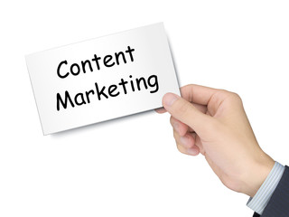 content marketing card in hand