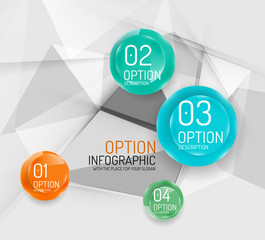 Business geometric option steps infographics