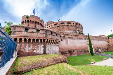Rome, Italy. Beautiful view of Saint Angel Castle
