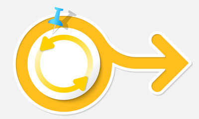 Abstract arrow with white frame and arrows