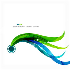Green blue wave lines