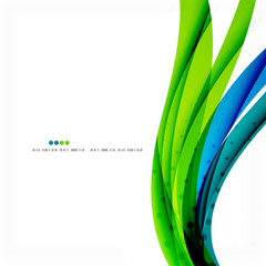 Green blue wave lines