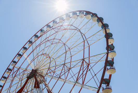 Ferris wheel summer sunny blue sky