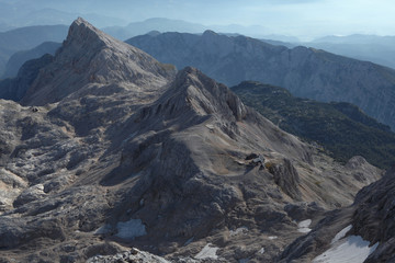 View from Mount Triglav in the Julian Alps, Slovenia.
