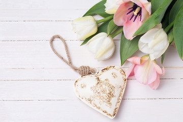 Background with flowers and heart