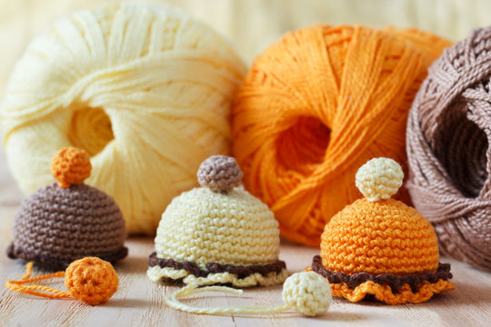 Handmade colorful crochet toys sweets