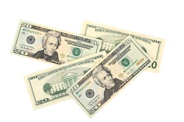 dollars in isolation, saving concept