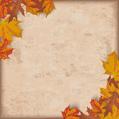 Naklejka na ściany i meble Vintage Hintergrund mit Herbstlaub