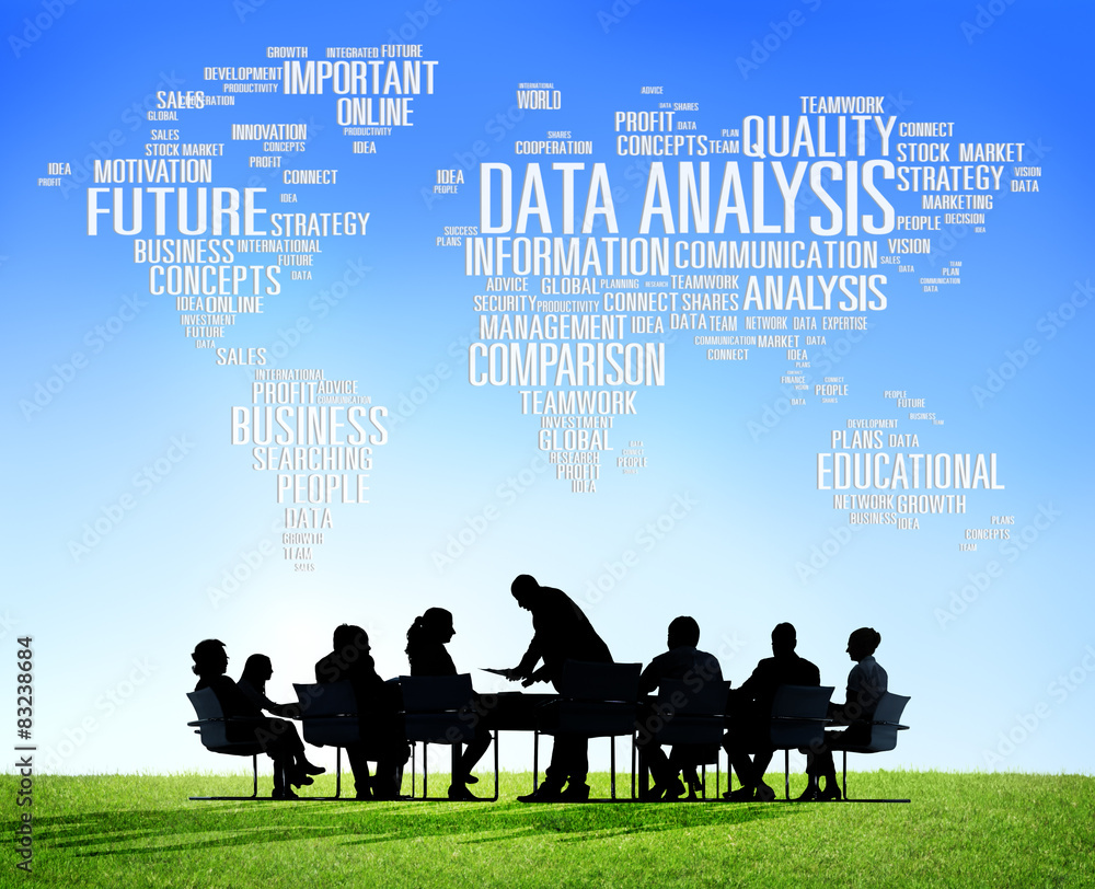 Aufkleber data analysis analytics comparison information networking concep