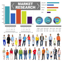Obraz premium Market Research Analysis Bar Graph Solution Strategy Concept