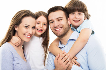 Young family with two kids