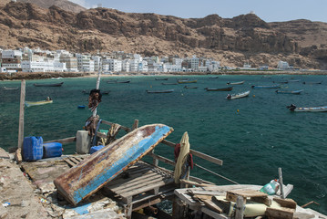 The fishing port of Al Mukalla in Yemen