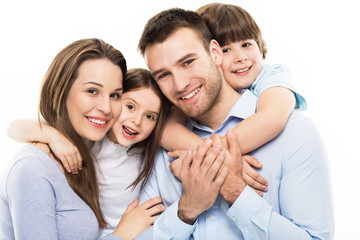 Young family with two kids