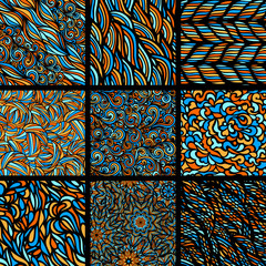 Set of nine seamless patterns
