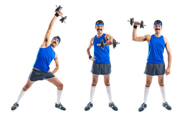 Sportman doing weightlifting