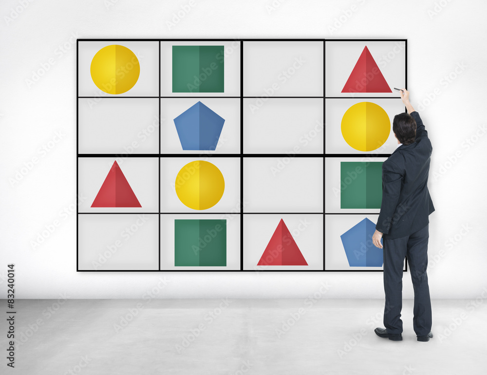 Poster sudoku puzzle problem solving leisure games concept