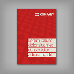 Red business design with headline and pattern background. 