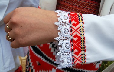 Fototapeta na wymiar Traditional macedonian costume, details