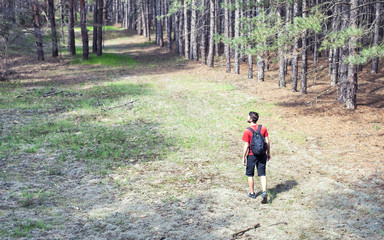Obraz premium Boy with a backpack