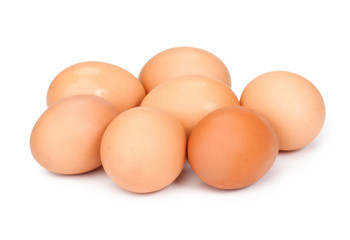 Eggs isolated on white background