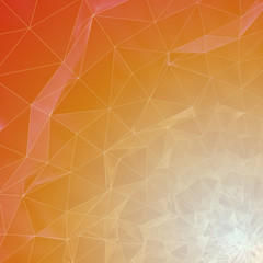 Background - orange network created  by triangles
