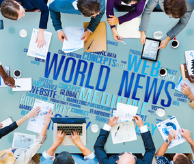 World News Globalization Advertising Event Media Concept