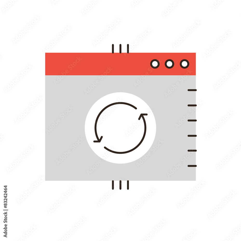 Aufkleber Update window message flat line icon concept