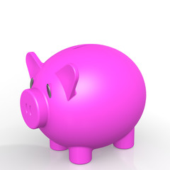 Pink isolated piggy bank