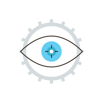 Engineering vision flat line icon concept