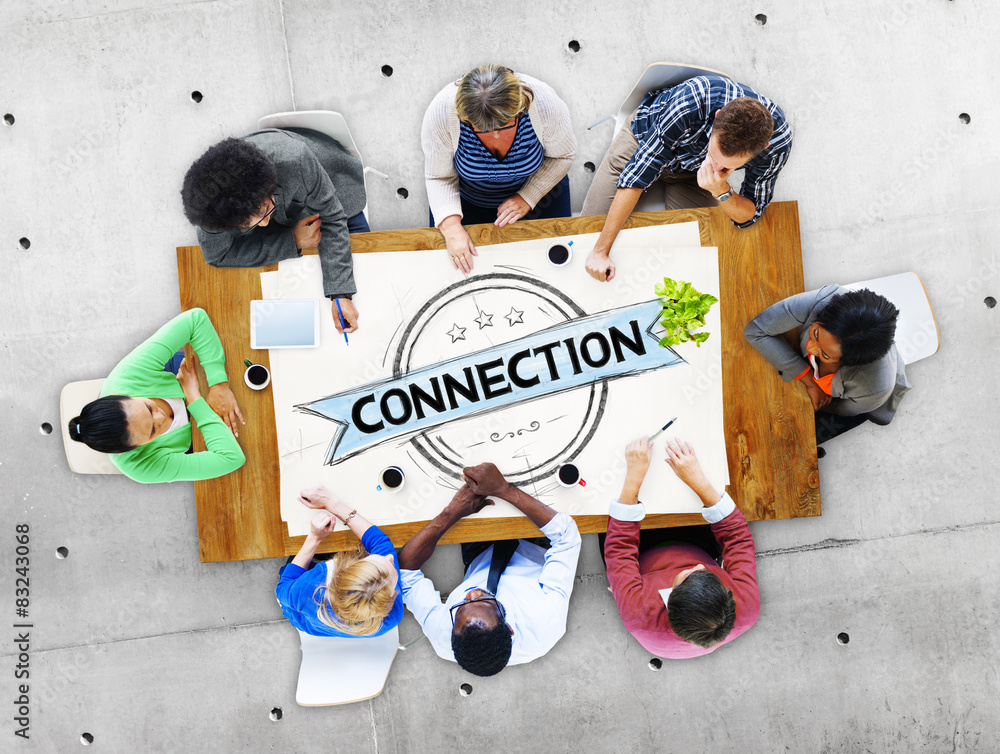 Aufkleber connection networking global communication connecting concept