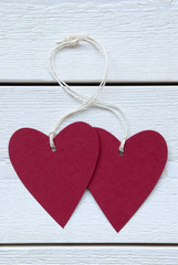 Two Hearts Label With Copy Space Vertical