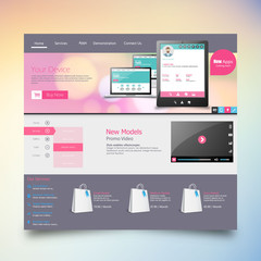 Flat Colorful Website Template Design 