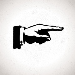 Black hand silhouette with pointing finger