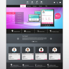 vector website template with mobile gadgets