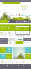 Modern Flat Eco One page website design template.