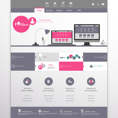 Flat Website Template Vector Design 