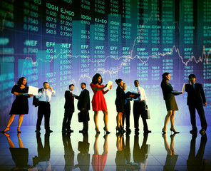 Fototapeta premium Group of Business People Stock Market Concept