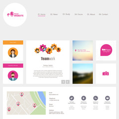 Flat Colorful Website Template Design 