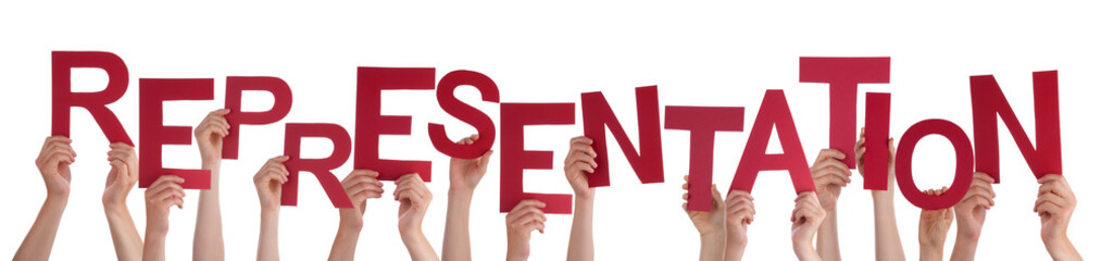 Many People Hands Holding Red Word Representation 