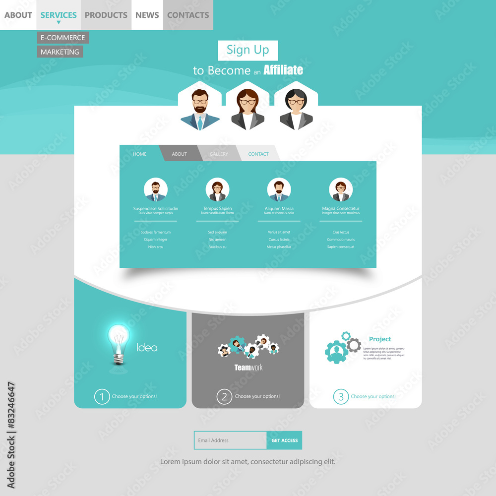 Poster modern flat style website design vector eps10