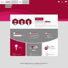 Flat Website Template Vector Design 