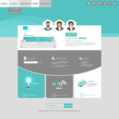 Modern Flat style website design Vector EPS10