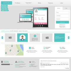 Flat Web Design elements. Templates for website. 